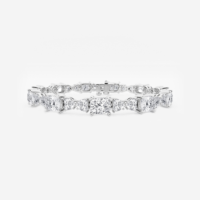 Design ID 4168 - Truly Custom  23 3/4 ctw Elongated Cushion & Heart Lab Grown Diamond Bracelet